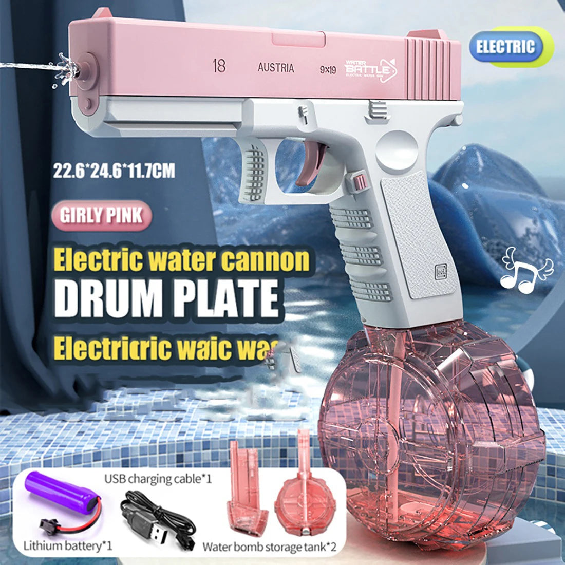 Rechargeable Electric High-Pressure Water Gun for Kids & Adults