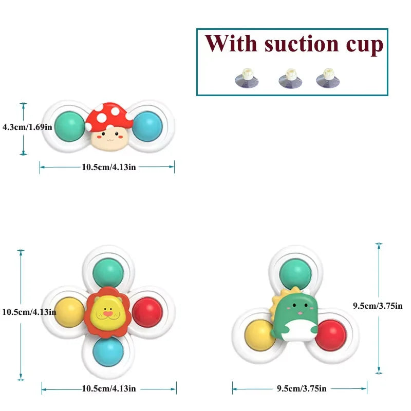 3-in-1 Suction Cup Spinning Top Toy