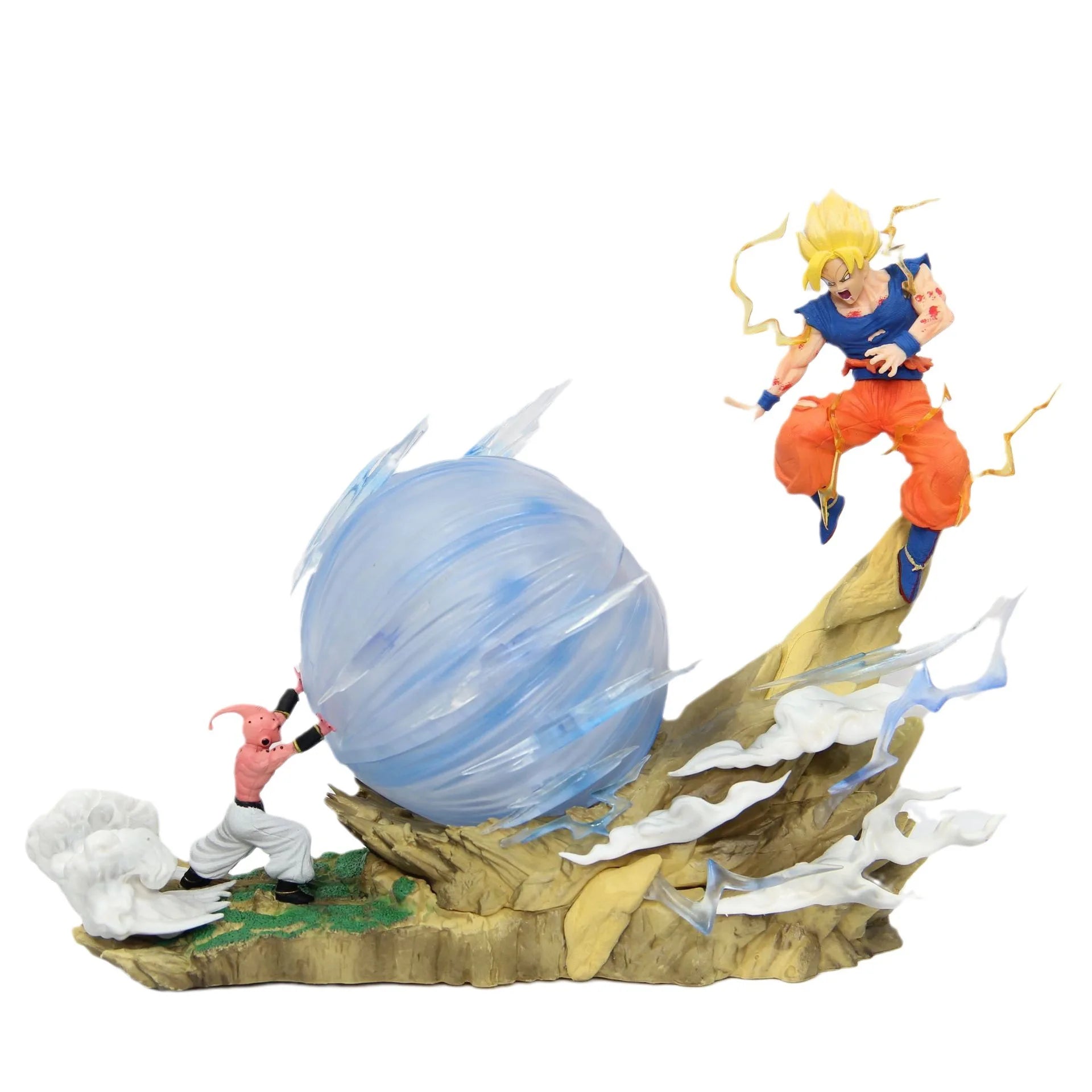 21cm Dragon Ball Z Buu vs Goku Super Saiyan Genki Bomb Action Figure PVC Model