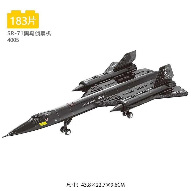 Military SR-71 Blackbird Reconnaissance Aircraft Space Building Blocks
