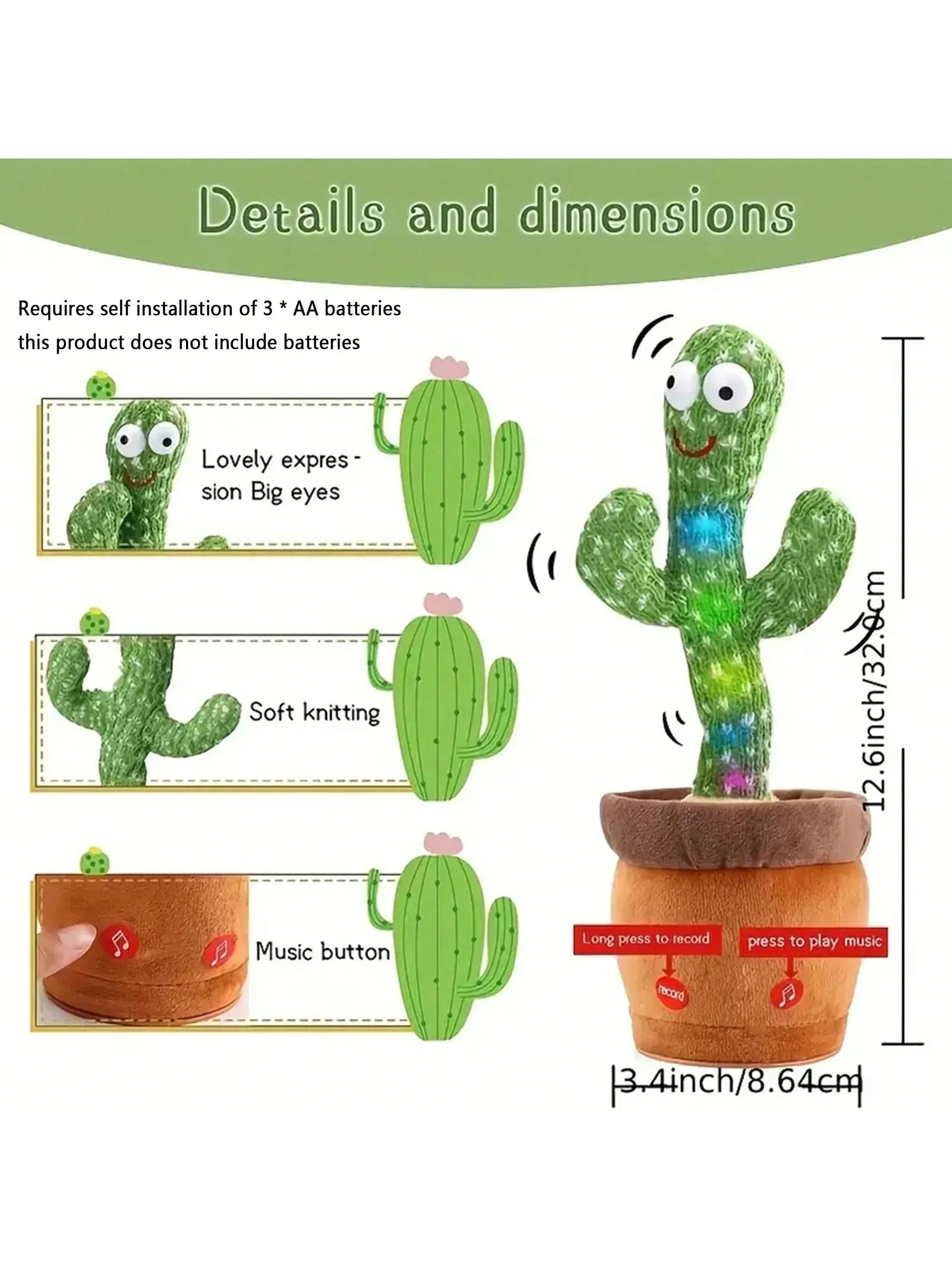 Rechargeable Talking Cactus Toy