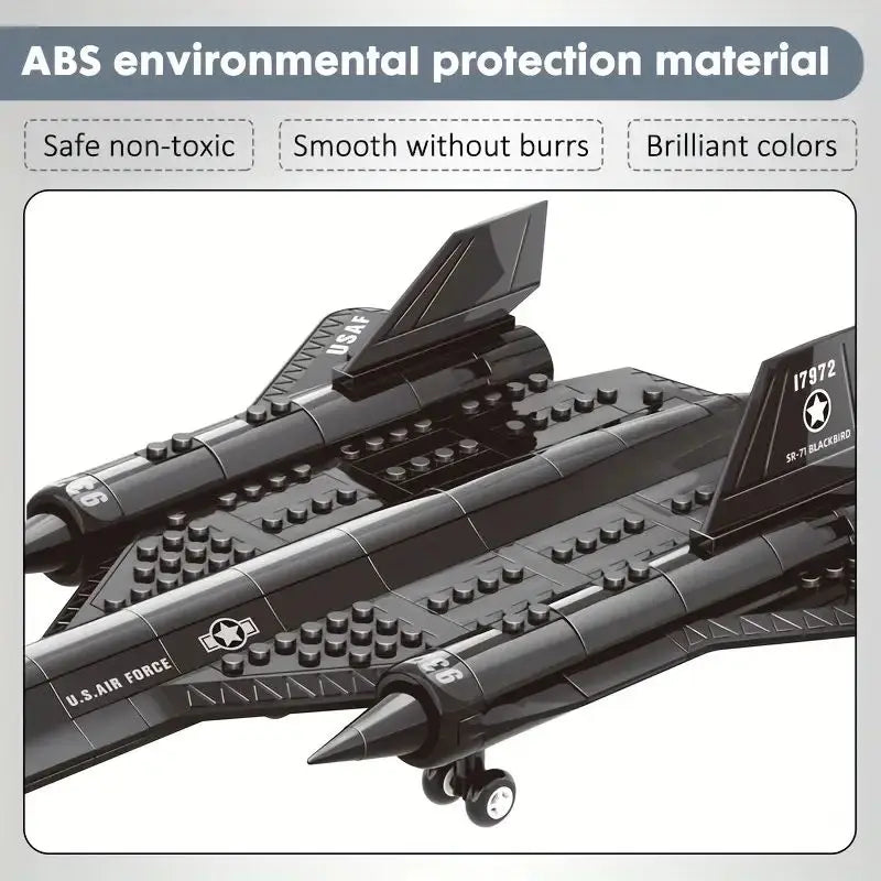 Military SR-71 Blackbird Reconnaissance Aircraft Space Building Blocks