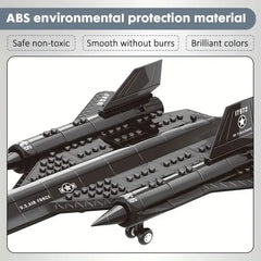 Military SR-71 Blackbird Reconnaissance Aircraft Space Building Blocks