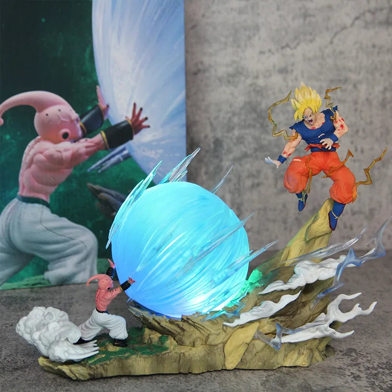 21cm Dragon Ball Z Buu vs Goku Super Saiyan Genki Bomb Action Figure PVC Model