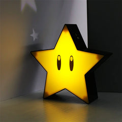 Anime Mario Bros Figure Toys Question Mark Block, Super Star, Mushroom, Koopa Troopa LED USB Rechargeable Table Lamp Model Gift