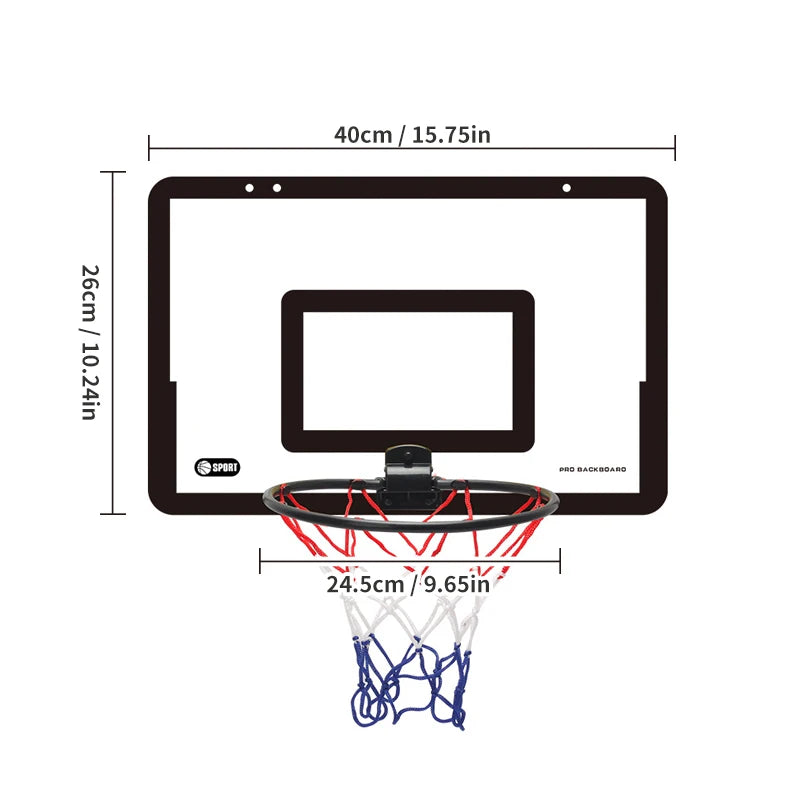 Wall-Mounted Foldable Basketball Hoop for Kids