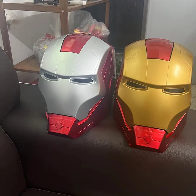 Marvel Avengers Iron Man Helmet 1:1 Cosplay LED Light Mask Model Action Figure Gift for Kids & Adults