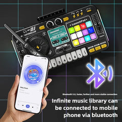 Kids DJ Mixer Music Toy with Microphone & LED Lights