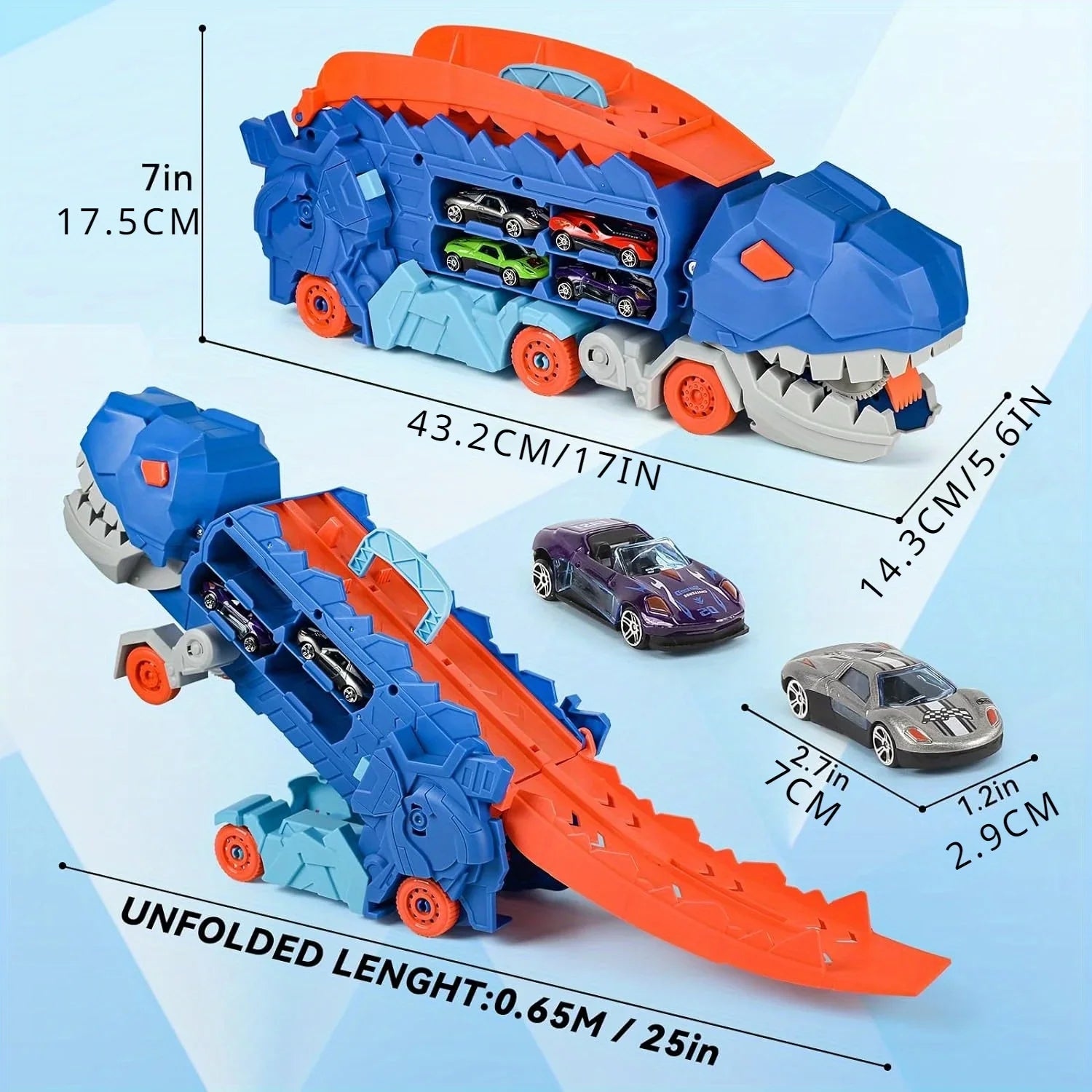 Transforming Dinosaur Truck with Race Track