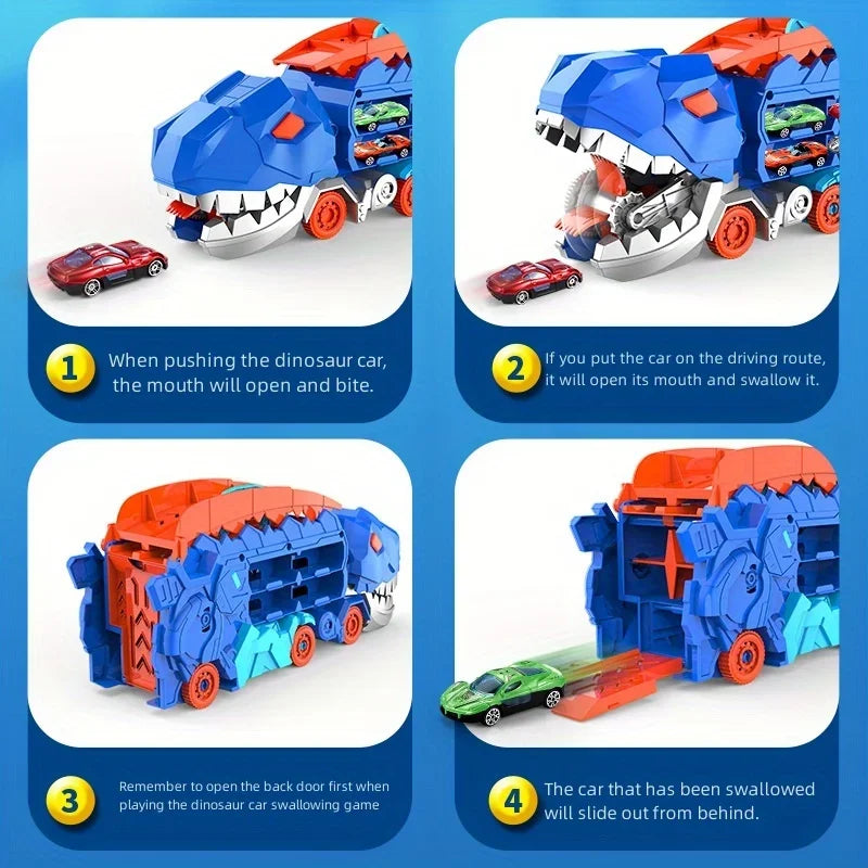 Transforming Dinosaur Truck with Race Track