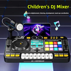 Kids DJ Mixer Music Toy with Microphone & LED Lights