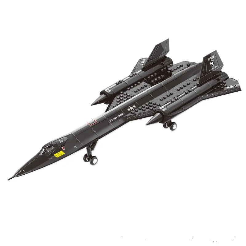 Military SR-71 Blackbird Reconnaissance Aircraft Space Building Blocks
