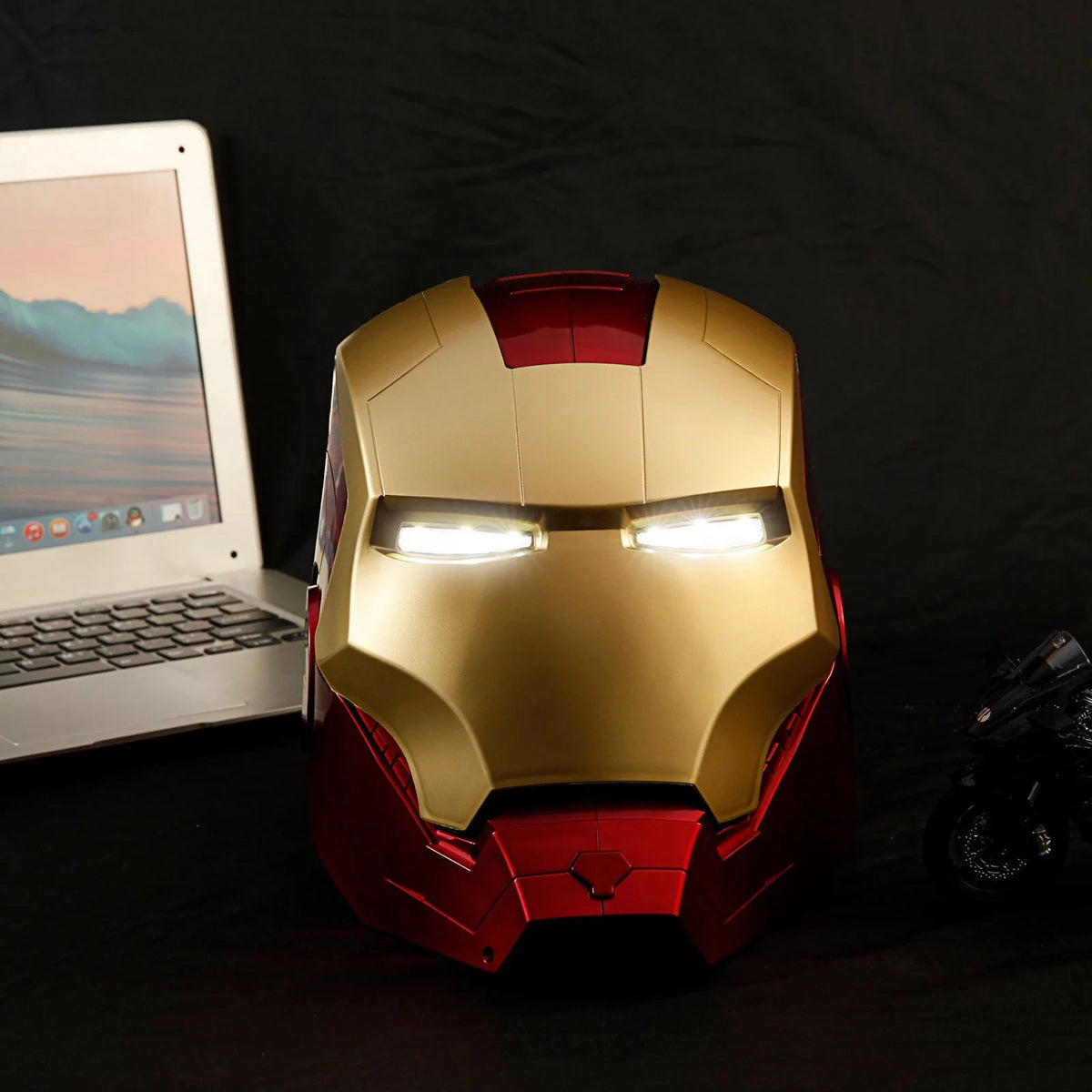 Marvel Avengers Iron Man Helmet 1:1 Cosplay LED Light Mask Model Action Figure Gift for Kids & Adults