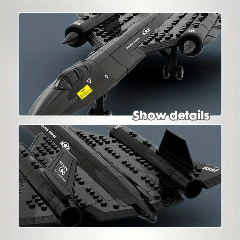 Military SR-71 Blackbird Reconnaissance Aircraft Space Building Blocks