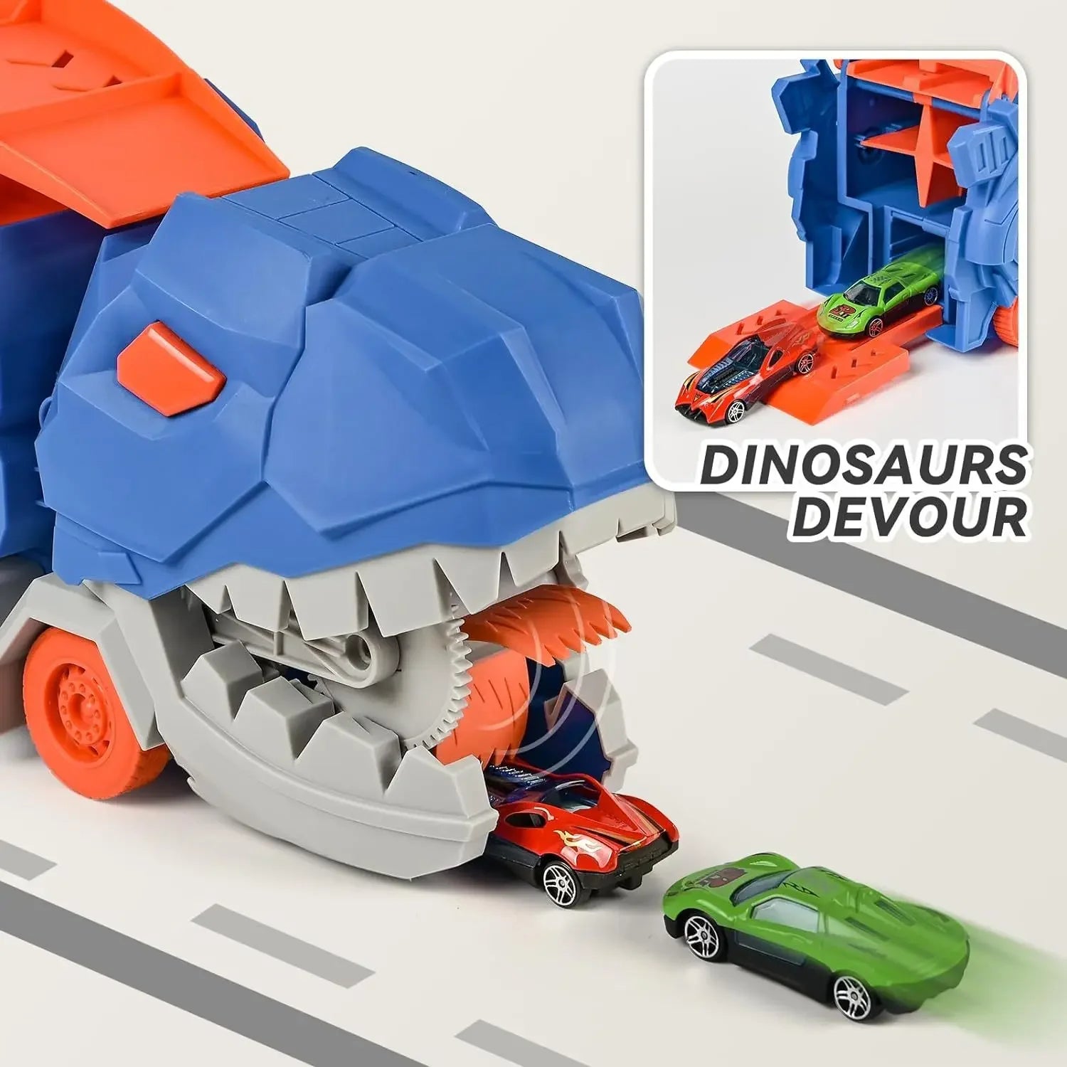 Transforming Dinosaur Truck with Race Track