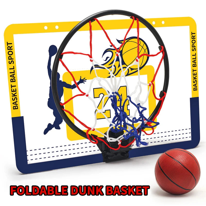 Wall-Mounted Foldable Basketball Hoop for Kids
