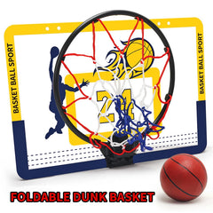 Wall-Mounted Foldable Basketball Hoop for Kids
