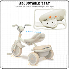 UBRAVOO Foldable Baby Tricycle with Pedals & Shock-Absorbing PU Wheels