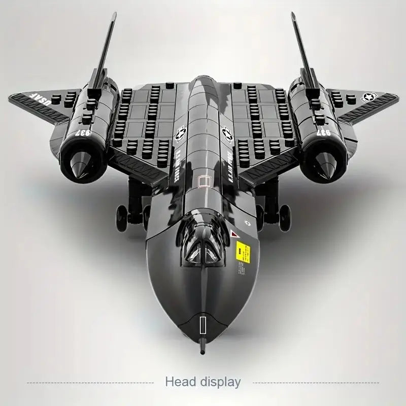 Military SR-71 Blackbird Reconnaissance Aircraft Space Building Blocks