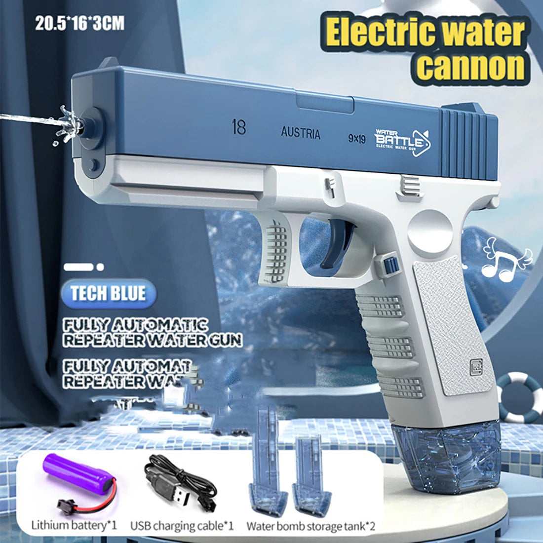 Rechargeable Electric High-Pressure Water Gun for Kids & Adults