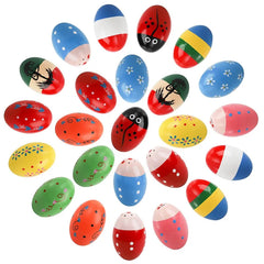 5PCS Wooden Egg Shakers Musical Instruments Baby Kids Preschool Early Educational Montessori Toys Party Favors Classroom Prizes