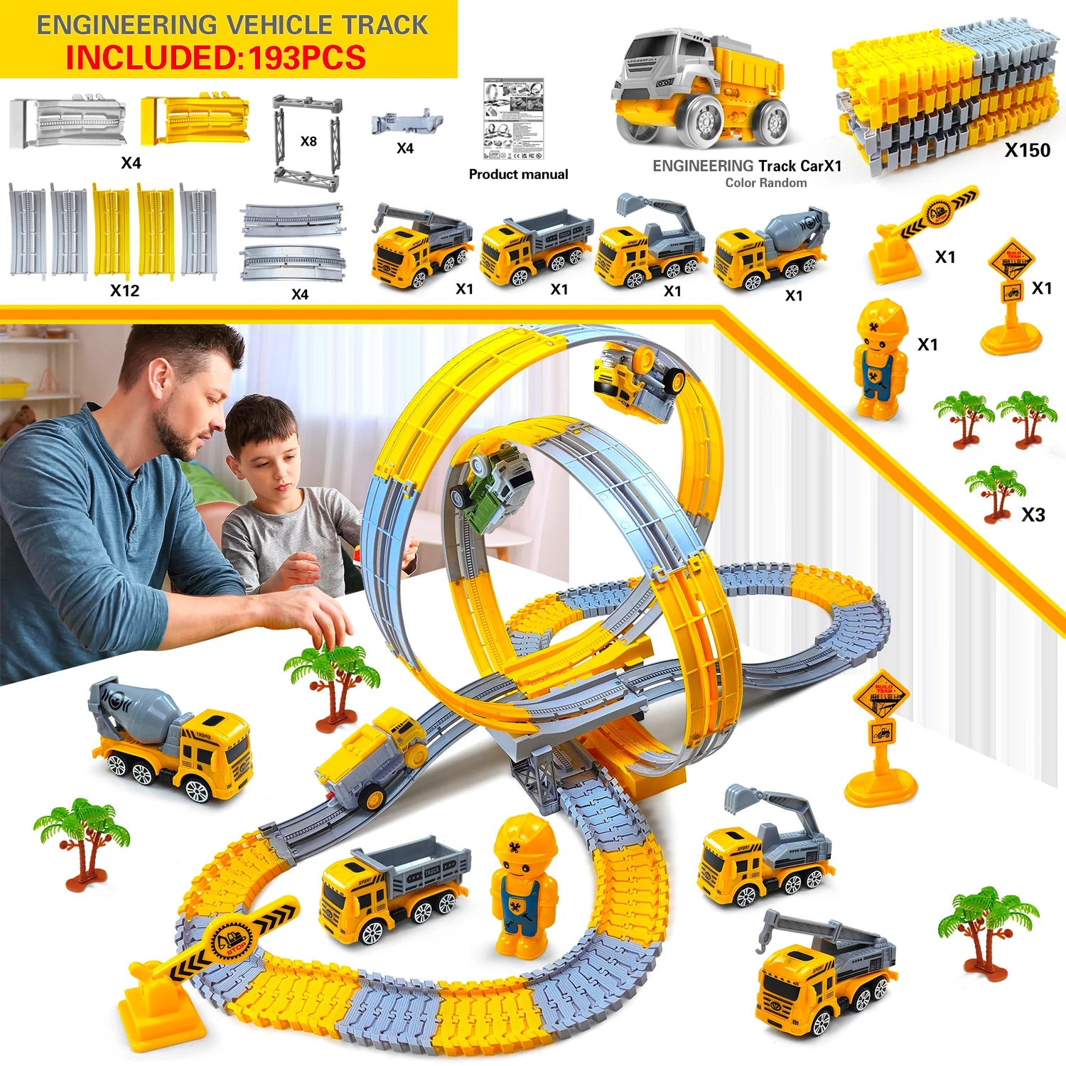 Electric Magic Climbing Track Car Toy Set