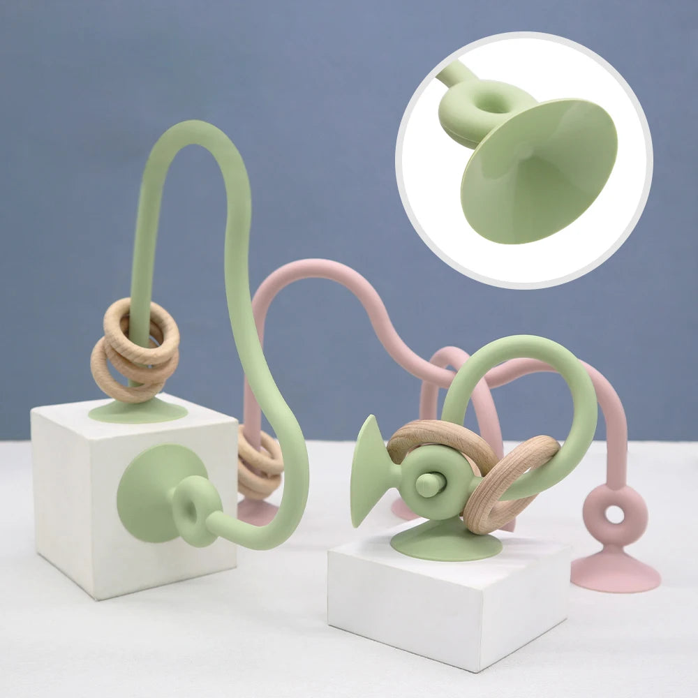Newborn Wood & Silicone Teether Ring