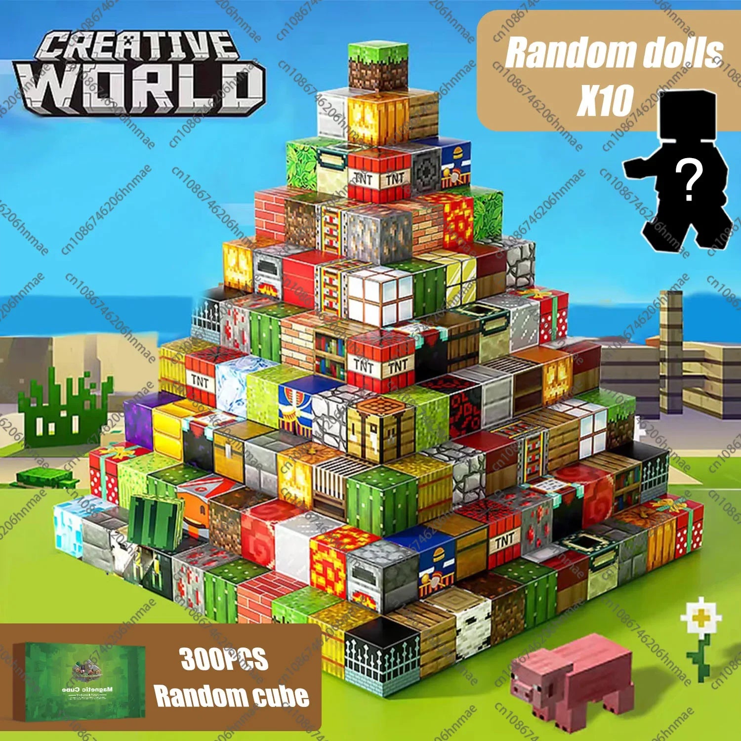 Magnetic Building Blocks Mine World Magnet Cube Set