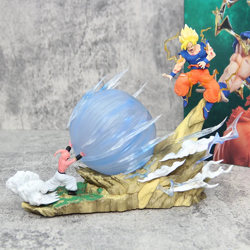 21cm Dragon Ball Z Buu vs Goku Super Saiyan Genki Bomb Action Figure PVC Model