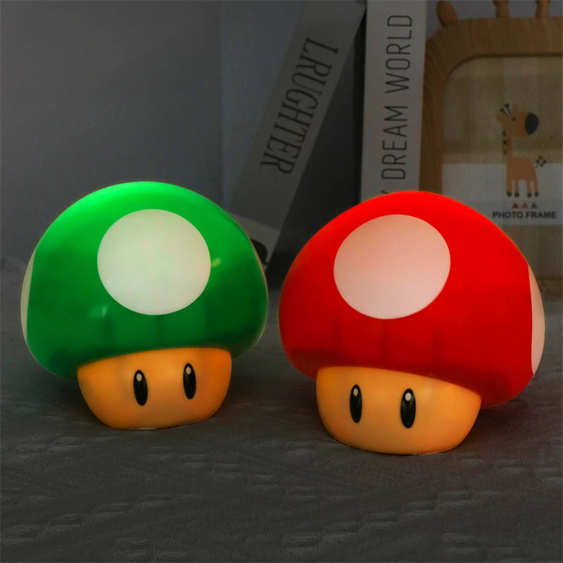 Anime Mario Bros Figure Toys Question Mark Block, Super Star, Mushroom, Koopa Troopa LED USB Rechargeable Table Lamp Model Gift