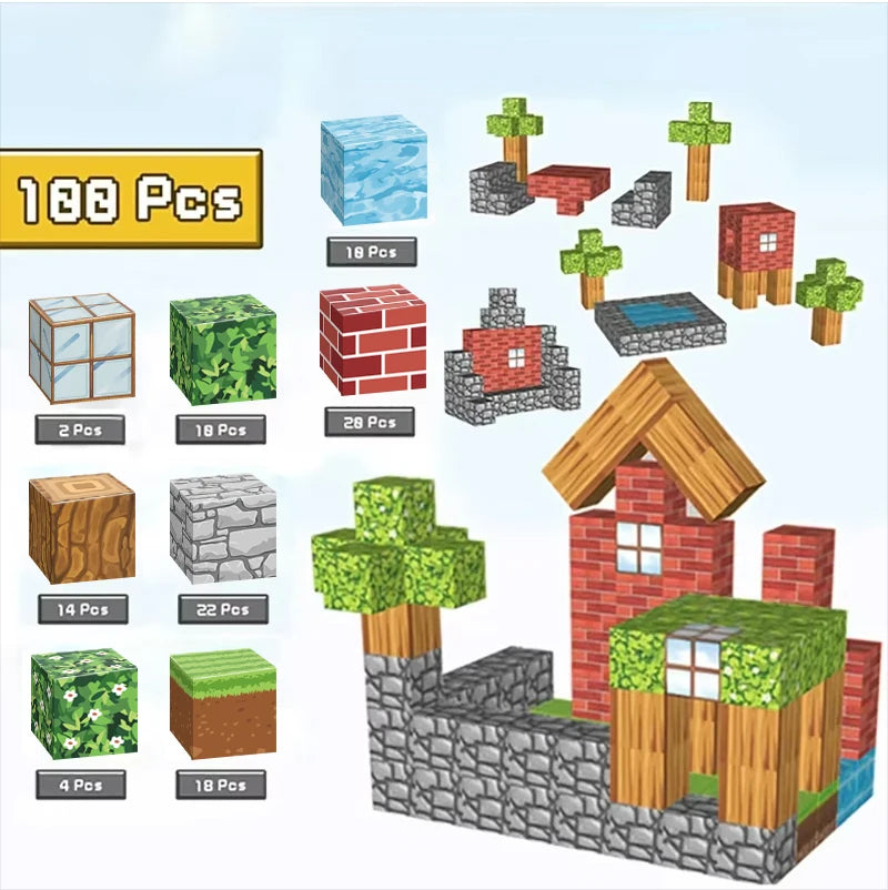 100pcs Magnetic Blocks Set