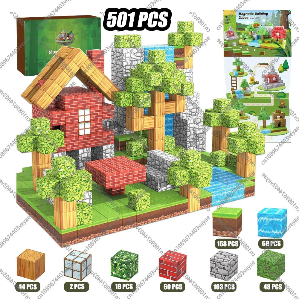 Magnetic Building Blocks Mine World Magnet Cube Set