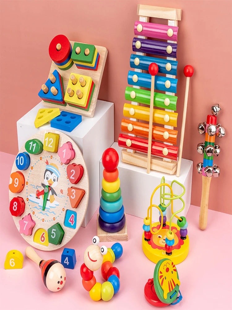 9-in-1 Wooden Musical Toy Set for Toddlers