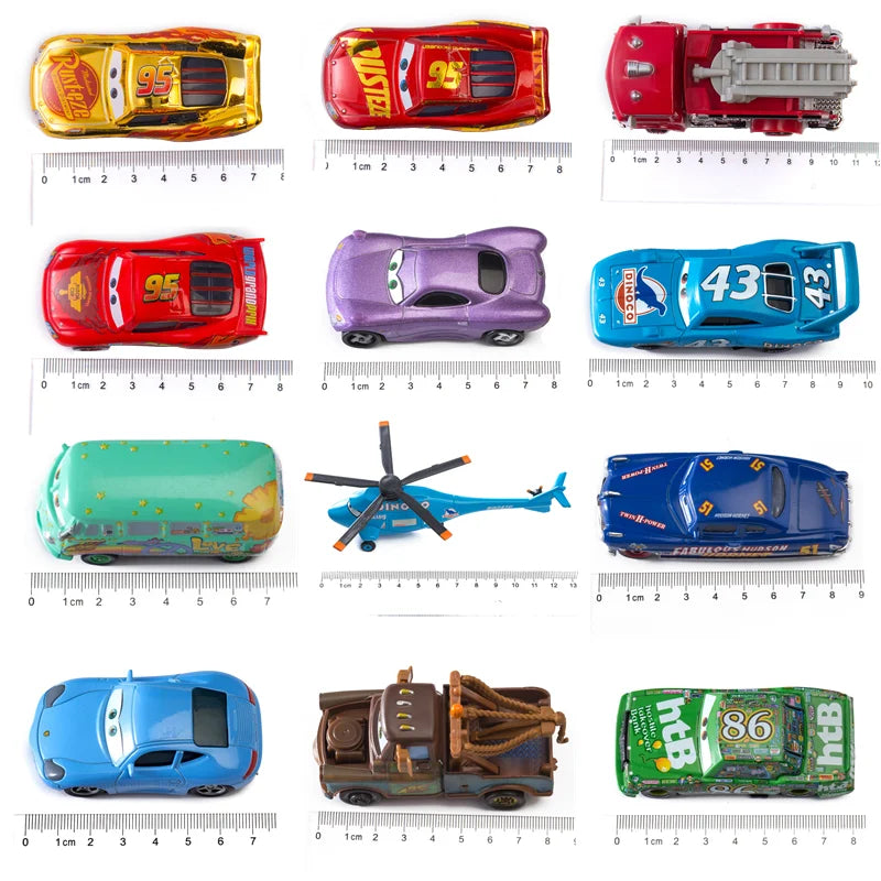 Cars Disney Pixar Lightning McQueen, Mater, Jackson Storm, The King 1:55 Metal Alloy Car Model Toy Gift for Kids