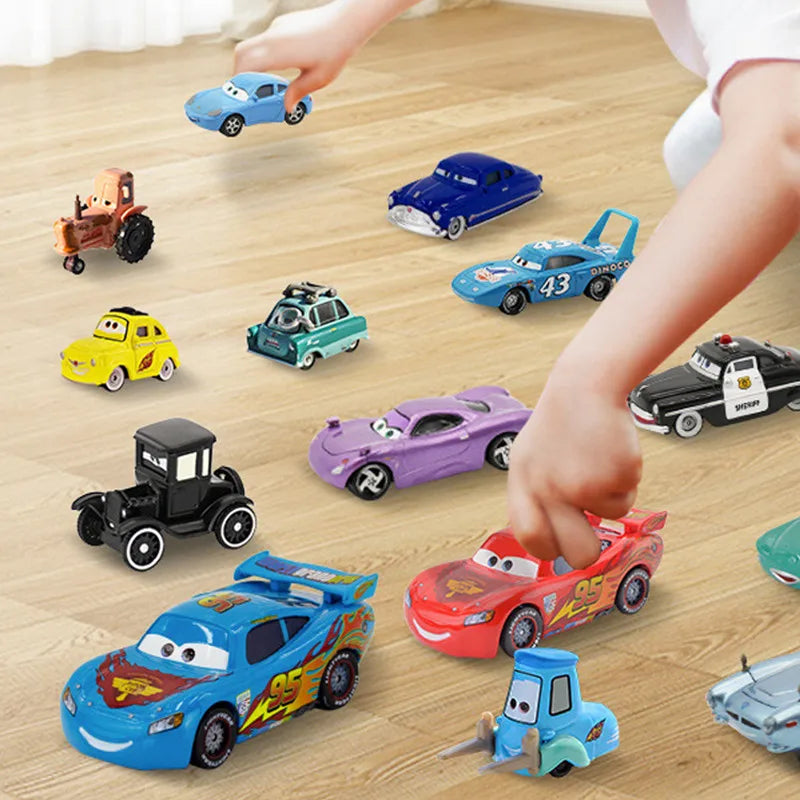 Cars Disney Pixar Lightning McQueen, Mater, Jackson Storm, The King 1:55 Metal Alloy Car Model Toy Gift for Kids