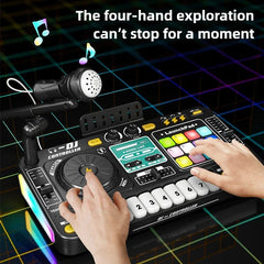 Kids DJ Mixer Music Toy with Microphone & LED Lights