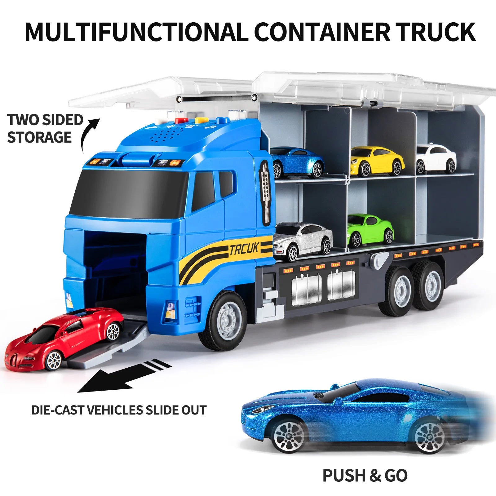 Kids Transport Truck & Fire Car Model Set
